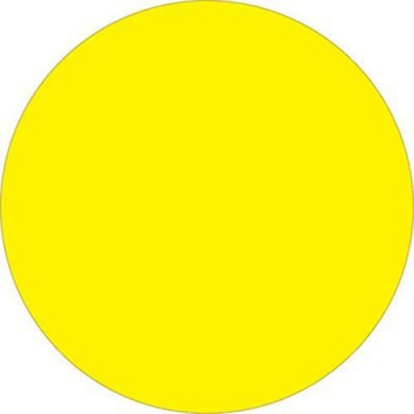 Box Packaging 3/4" Dia. Round Removable Paper Labels, Fluorescent Yellow, Roll of 500 DL1388FY